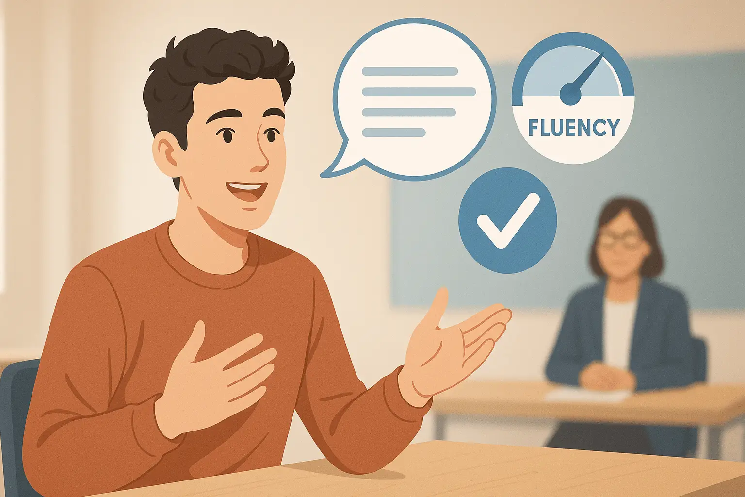 Student learning how to extend your answers in IELTS Speaking naturally