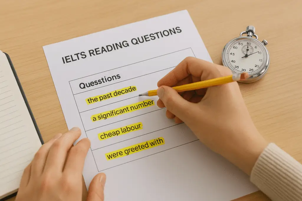Identifying keywords in IELTS Reading to focus on high-value words and boost accuracy