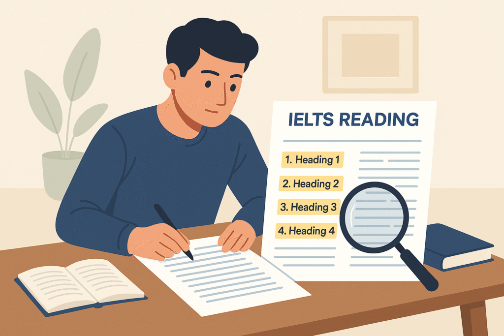 IELTS reading matching headings step-by-step strategy for Band 7+
