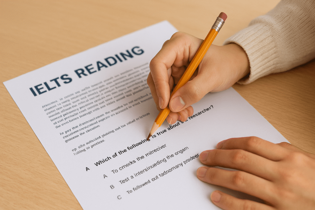 IELTS reading MCQ strategy with tips for Band 7+ success