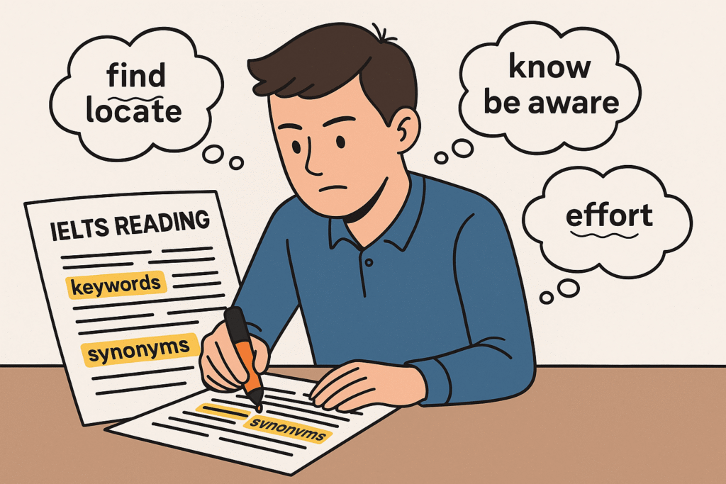 IELTS reading paraphrasing strategies for accurate answers