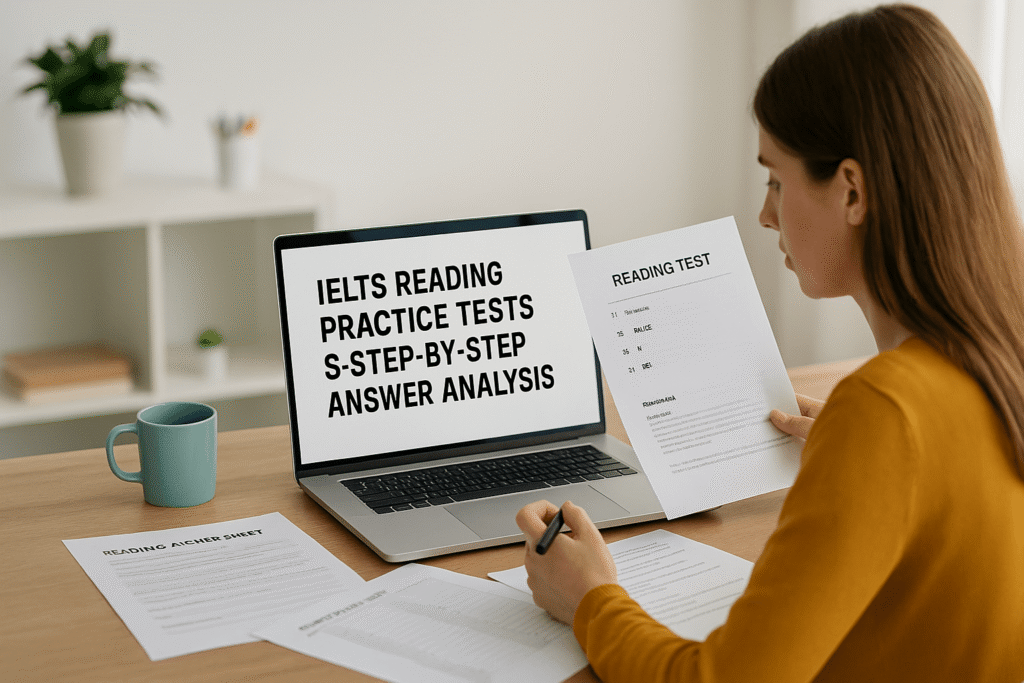 IELTS reading practice tests with step-by-step answer analysis