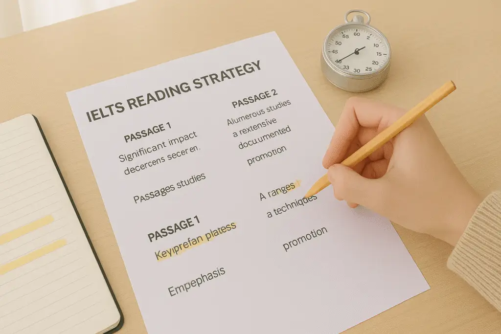 IELTS Reading Strategy step-by-step to skim, scan, and match keywords