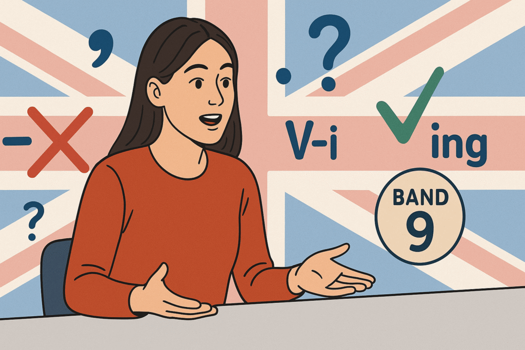 IELTS Speaking Grammar mistakes and corrections visual guide