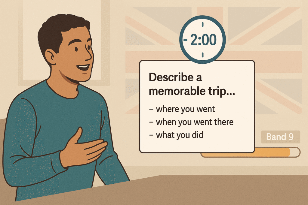 IELTS Speaking Part 2 Cue Card student speaking fluently for 2 minutes