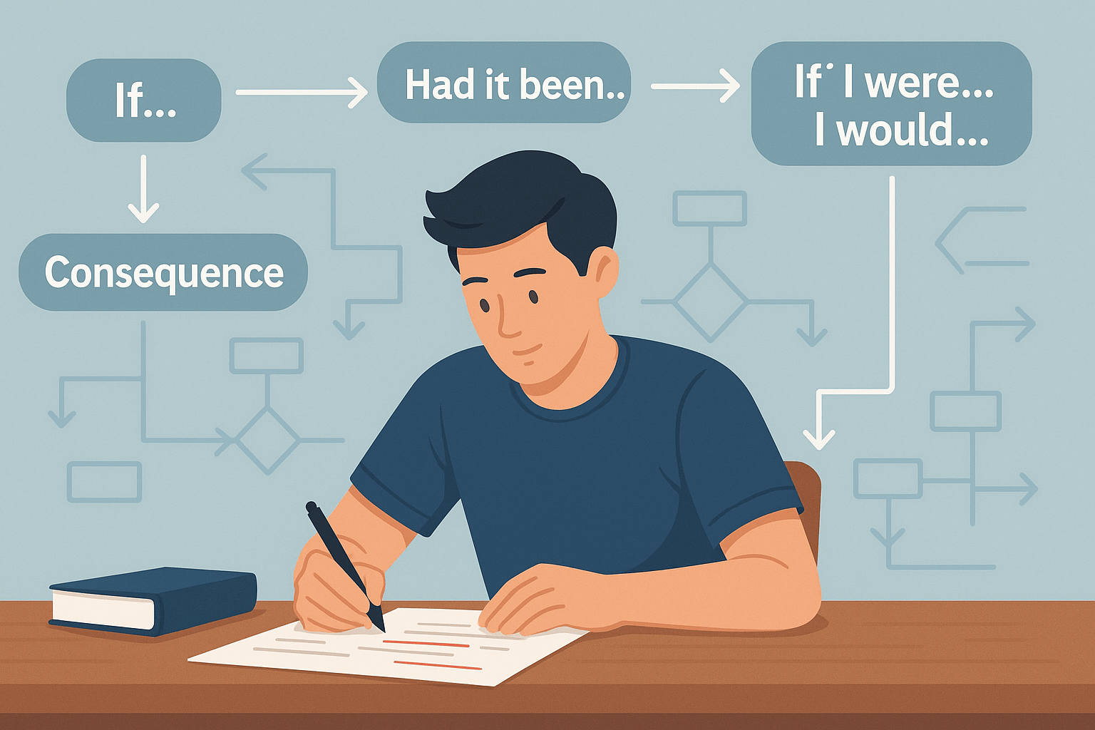 IELTS conditionals and hypothetical sentences for Writing Task 2 with Type 1, 2, and 3 examples
