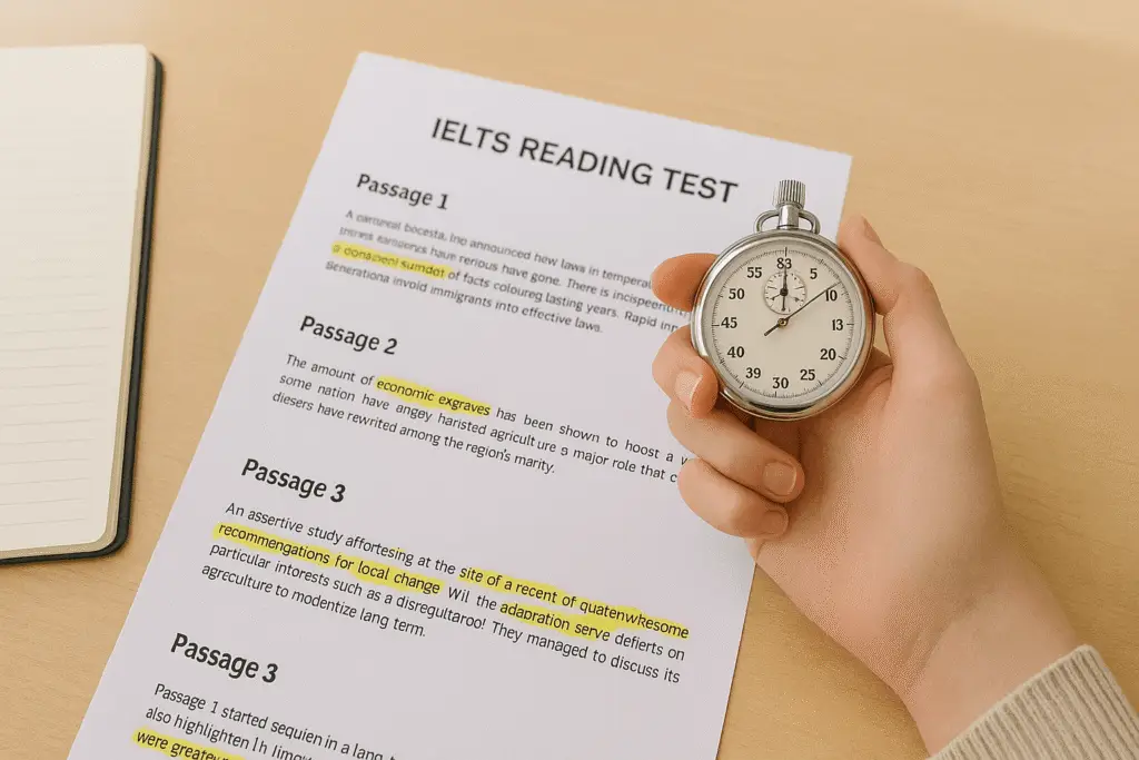 Time management in IELTS Reading to finish 40 questions in 60 minutes